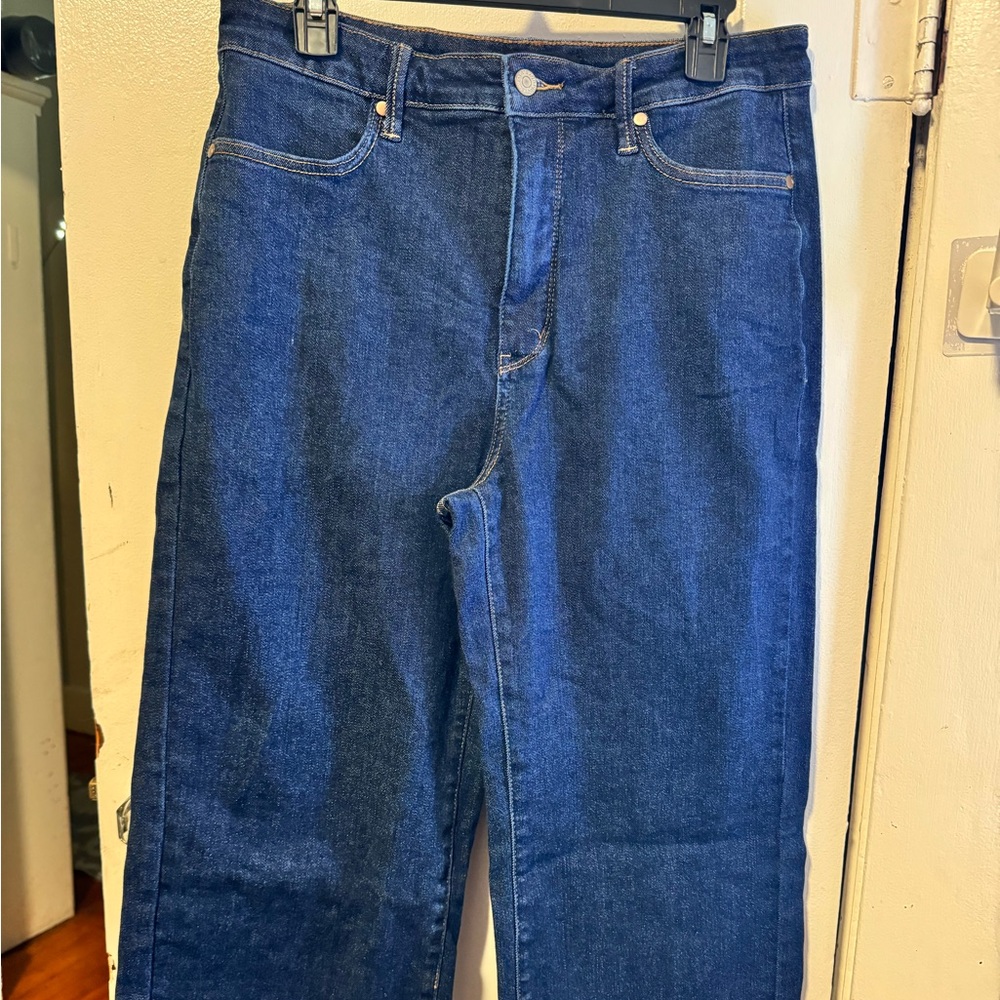 Just blue wide leg crop